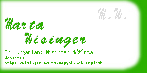 marta wisinger business card